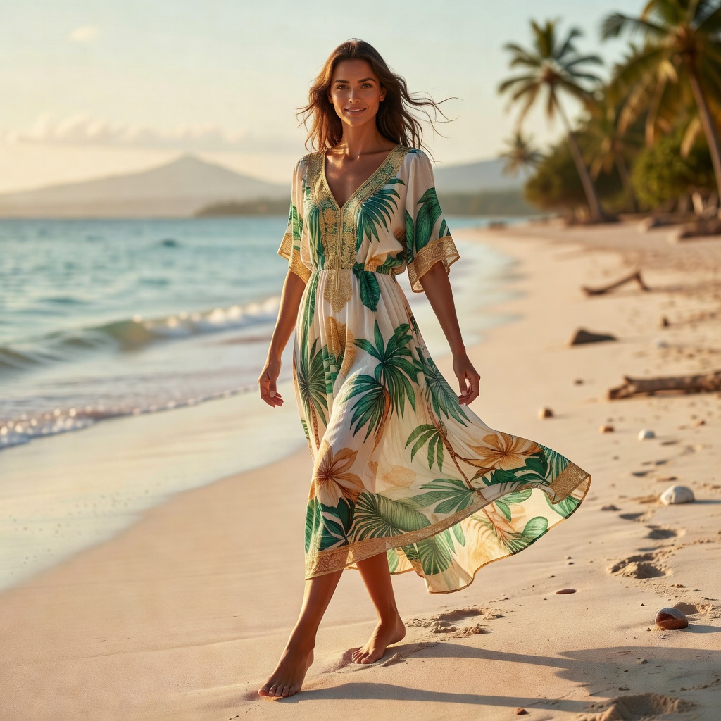 Robe de plage tropicale