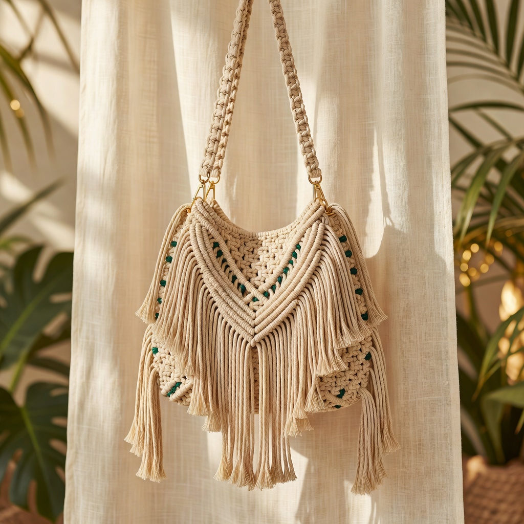 Sac en macramé bohème chic