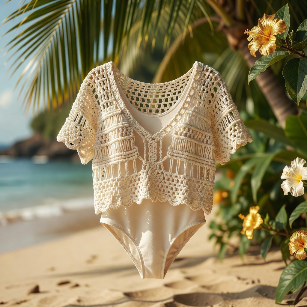 Top macramé estival